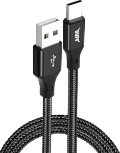BL71 USB To Type-C 2.4A 1.2m Örgülü Data ve Şarj Kablosu (Siyah)