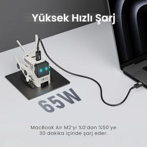 Gravastar Alpha Hızlı Şarj Cihazı Gan, 65 W, 3 Bağlantı Noktalı Hızlı Şarj Cihazı, Seyahat Için Çoklu Fişli, Ingiltere/abd/abd Için Evrensel Şarj