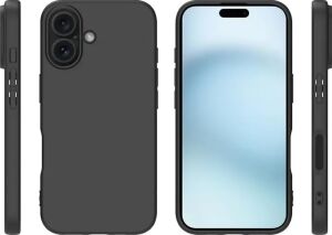 & Aksesuar iPhone ile Uyumlu First Silikon Kılıf Ince Yapılı Mat Dış Yüzeyli Tam Koruma Sağlayan Kamera Korumalı Kılıf (Iphone 16 Plus Siyah)