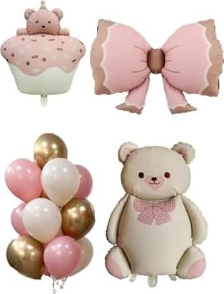Baby Shower Retro Ayıcık Temalı Kız Bebek Kutlama Seti