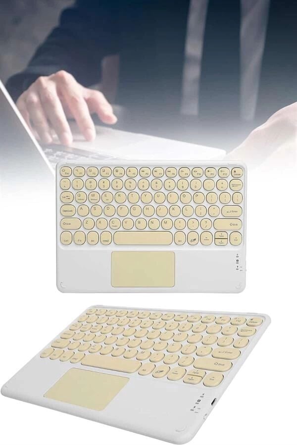 Android ve Ios Uyumlu Bluetooth Klavye Touchpad Slim Kablosuz Wifi Q Klavye