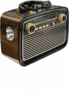 Nostalji Radyo Bluetooth Hoparlör Usb-Sd Kart Giriş LED Fener Işıklı Bataryalı Pilli