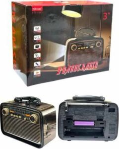 Nostalji Radyo Bluetooth Hoparlör Usb-Sd Kart Giriş LED Fener Işıklı Bataryalı Pilli