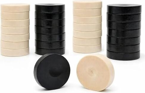 Star Plastik Tavla Pulu 36 Mm. – Siyah & Krem Plastik Tavla Taşı | 8 mm Kalınlık, Dayanıklı ve Pürüzsüz Yüzey, No:4 Pullar