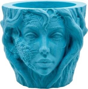 Estetik Kadın Yüzü Heykel Tasarımlı Dekoratif 3D Saksı Vazo