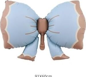 Retro Fiyonk Pastel Folyo Balon Büyük Boy Mavi 90-61 cm