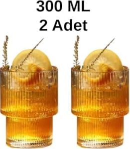 2 Adet 300 ml Origami Stil Isıya Dayanıklı Su Meşrubat Kahve Cam Bardak MIT1199