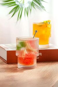 2 Adet 300 ml Origami Stil Isıya Dayanıklı Su Meşrubat Kahve Cam Bardak MIT1199