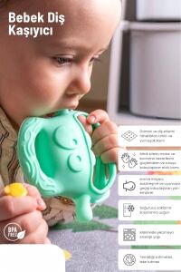 Açık Yeşil Bebek Silikon Diş Kaşıyıcı