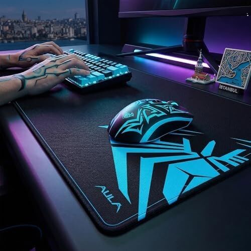 Aula Mp-Xl 90X40CM Kaymaz Tabanlı Gaming Oyuncu Mousepad Siyah