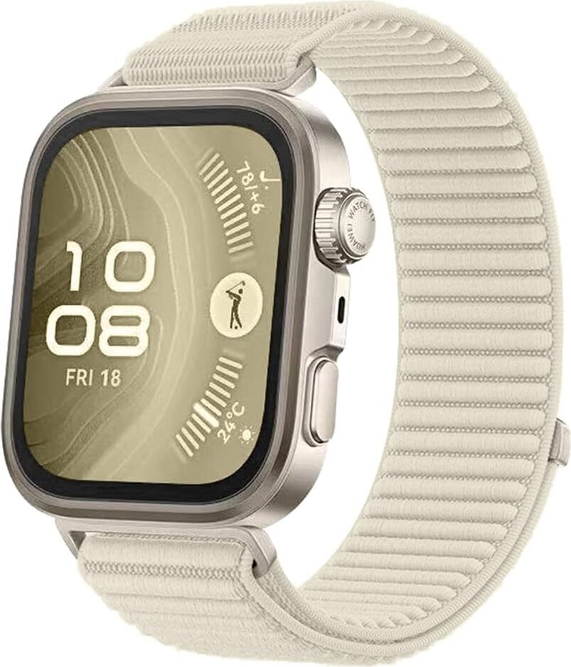 Watch Fit 4 Ile Uyumlu Saat Kayışı Kaliteli Hasır Örme Cırtcırt Yapalı Su Tutmaz  Watch Fit 4 Ile Uyumlu Kordon Kayış - Starlight