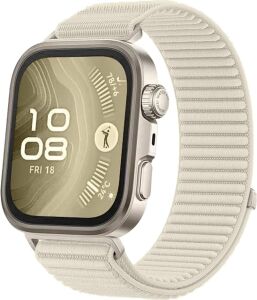 Watch Fit 4 Ile Uyumlu Saat Kayışı Kaliteli Hasır Örme Cırtcırt Yapalı Su Tutmaz  Watch Fit 4 Ile Uyumlu Kordon Kayış - Starlight