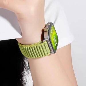 Watch Fit 4 Ile Uyumlu Saat Kayışı Kaliteli Hasır Örme Cırtcırt Yapalı Su Tutmaz  Watch Fit 4 Ile Uyumlu Kordon Kayış - Starlight