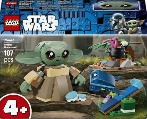 : The Mandalorian Grogu’nun Yuvası 75443-4 Yaş ve Üzeri Çocuklar Için Ayarlanabilir Grogu Figürü ve Sorgan Kurbağası Içeren Yaratıcı Oyuncak Yapım Seti, Hediye Fikri (107 Parça)
