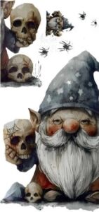 Gotik Cüce ve Kafatası Halloween Duvar Sticker Seti