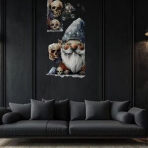 Gotik Cüce ve Kafatası Halloween Duvar Sticker Seti