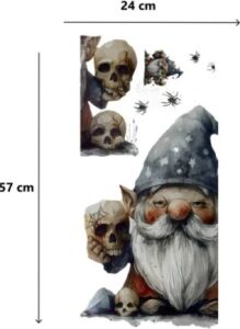 Gotik Cüce ve Kafatası Halloween Duvar Sticker Seti