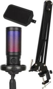 Midex V6 Rgb Set USB Oyuncu ve Yayıncı Mikrofonu Condenser Stüdyo (Kayıt Gaming Tiktok Twitch Canlı Yayın Discord Youtube)