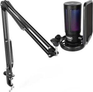Midex V6 Rgb Set USB Oyuncu ve Yayıncı Mikrofonu Condenser Stüdyo (Kayıt Gaming Tiktok Twitch Canlı Yayın Discord Youtube)