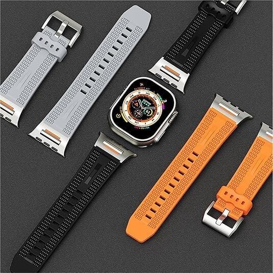 Akıllı Saat Spor Kayışı, Silikon Malzeme, Watch Series 46MM Uyumlu Silikon Krem Kordon