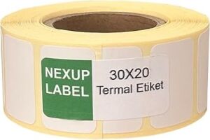 30X20 mm Termal Etiket, Barkod/adres/kargo Termal Etiketleri,  ve Diğer Yazıcılarla Uyumlu