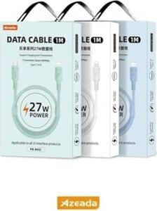 Azeada 27W Type-C To Lightning ile Uyumlu Şarj ve Data Kablosu 1m Beyaz PD-B82İB (Beyaz, Type-C To Lightning)