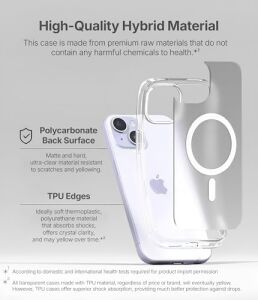 iPhone 13/14 Için Magsafe ile Uyumlu Supermatt Serisi Arkası Parmak Izi Tutmayan Sert Mat Polikarbonat Kenarları Tpu Silikon Metal Tuşlu Premium Şeffaf Kılıf Kapak (Manyetik, 13-14)