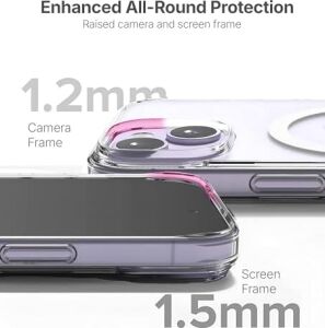 iPhone 13/14 Için Magsafe ile Uyumlu Supermatt Serisi Arkası Parmak Izi Tutmayan Sert Mat Polikarbonat Kenarları Tpu Silikon Metal Tuşlu Premium Şeffaf Kılıf Kapak (Manyetik, 13-14)