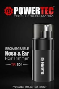 TR-504 Profesyonel Şarjlı Burun & Kulak Kılı Tıraş Makinesi (9600 Rpm)