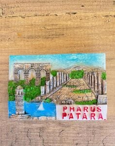 Antik Pharus Patara Mıknatıslı Dekoratif Magnet, Tarihi Kalıntı Temalı, El Yapımı Buzdolabı Süsü