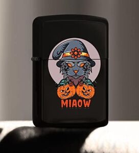 Happy Halloween Tasarımlı Renkli Baskılı Siyah Benzinli Metal Çakmak