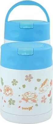 Çelik Içli Termos 350 ml Mavi Çelik Kaşık Ile TX-6129