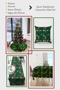 Christmas Dekoratif Gizli Fermuar Çift Taraflı Yeniyıl Kırlent Yastık Kılıfı 43X43CM KRL1039