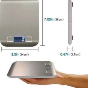 Dijital Mutfak Terazisi Paslanmaz Çelik Elektronik LCD Ağırlık 5 kg Ölçeklii Pişirme Ölçü Aleti
