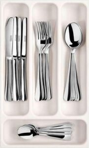Flexispace 899410 Mutfak Gereçleri Için Çekmece Düzenleyici, Plastik, Beyaz, 37 x 22,2 x 4,5 cm