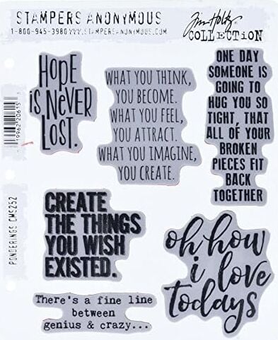Anonim CMS252 Ponderings Tim Holtz Yapışkanlı Mühür, 17,8 x 21,6 Cm, Şeffaf