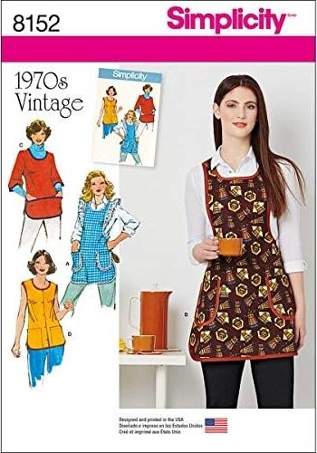Simplicity 8152 Kesim Deseni ''vintage 1970 's Önlük Kesim Deseni, Beyaz