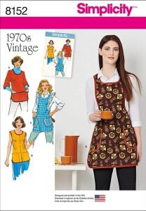 Simplicity 8152 Kesim Deseni ''vintage 1970 's Önlük Kesim Deseni, Beyaz