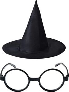 Harry Potter Şapkası ve Gözlüğü Siyah Renk