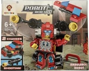 Robot ve Araç Yapım Oyuncağı 2 Li Oyuncak 50 Parça