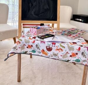Yorni Su Geçirmez Yer/masa ÖRTÜSÜ,%100 Polyester, Çok Amaçlı Kullanım, Zoo Desenli, 150X180CM, Aktivite, Yemek ve Oyun Için, Doğa Dostu ve Çevreci