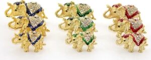 Swarovski Taşlı 3'lü Fil Figürü Model 1