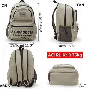 Cappadocia Vintage 4007 Olympos Sırt Okul Seyahat Günlük Spor 15.6 Inç Laptop Notebook Laptop Çantası