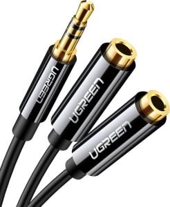 3.5mm 2'li Aux Kulaklık Çoklayıcı, Siyah