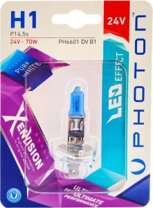 Ampul H1 24V Dv 70W Xen Vision (Tekli Blister)(Beyaz Işık) 6000K Pht PH6601 Dv B1
