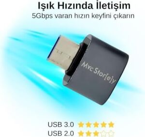 Usb-C USB 3.0 Dönüştürücü | 5gbps Veri Aktarımı | Macbook, iPad Pro ve Usb-C Destekli Cihazlar Için Type-C USB Adaptör Gri