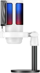 GK50 Rgb Yayıncı Mikrofon - 24BIT/192KHZ - Kardioid - Gürültü Engelleme - Type-C + 3.5mm - Beyaz
