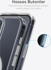 iPhone 17 Için Origin+ Serisi Magsafe ile Uyumlu Crystal Clear Ultra Şeffaf Hybrid Materyal Kılıf Yarı Yumuşak Yarı Sert Dayanıklı Kılıf Kapak (Ultra Şeffaf, 17)