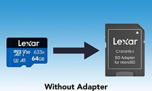 633X 64 GB Micro Sd Kart, Microsdxc Uhs-I Kart W/o Sd Adaptör, Microsd Hafıza Kartı, 100MB/S Okumaya Kadar, A1, Class 10, U3, V30 (LMS0633064G-BNNAA)
