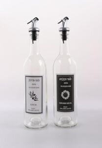 2'li 750 ml Akıtmaz Şeffaf Zeytinyağı Sıvıyağ Şişesi Cam Yağdanlık Akıtıcılı Yağlık 750ML